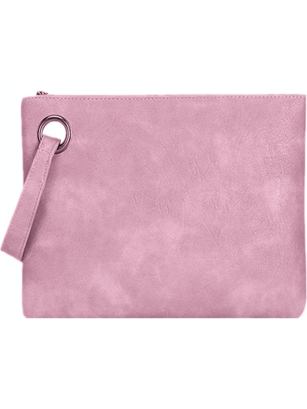 Women's Pink Evening Clutch Purse Envelope Zipper Handbag Shoulder Bag